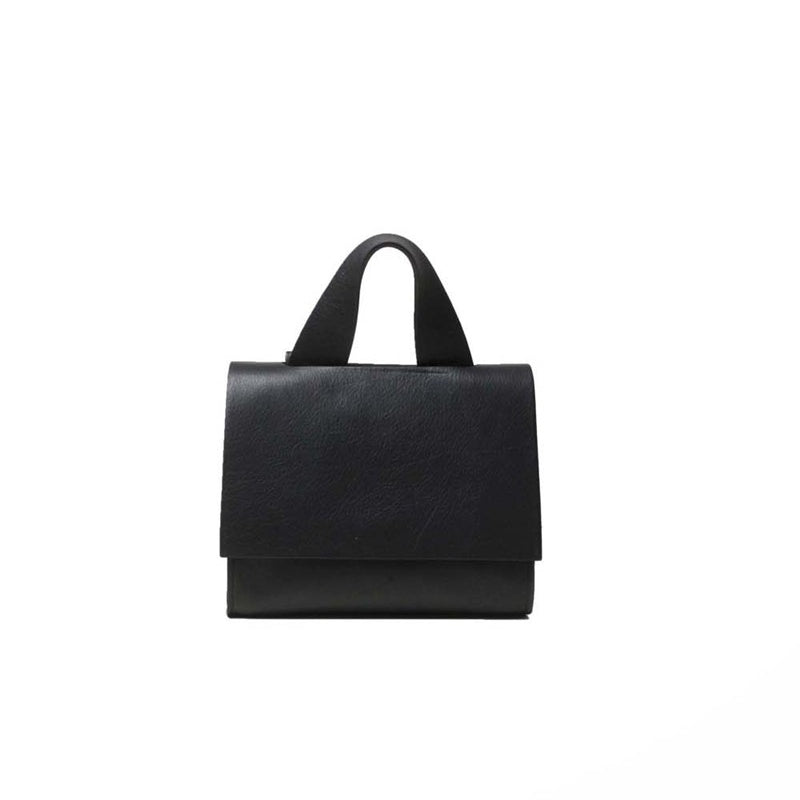 GEMMA BLACK NAPPA – Italian handmade small black calfskin shoulder bag with nappa lining