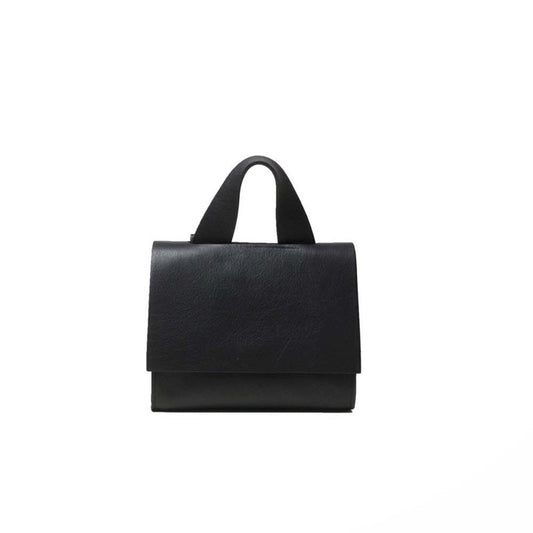 GEMMA BLACK NAPPA – Italian handmade small black calfskin shoulder bag with nappa lining