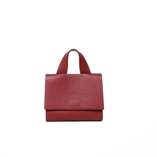 GEMMA BORDEAUX NAPPA – Italian handmade small calfskin shoulder bag in bordeaux with nappa lining